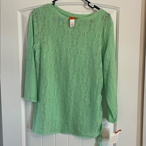Hearts of Palm Mint Lace Blouse